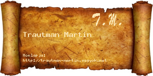 Trautman Martin névjegykártya